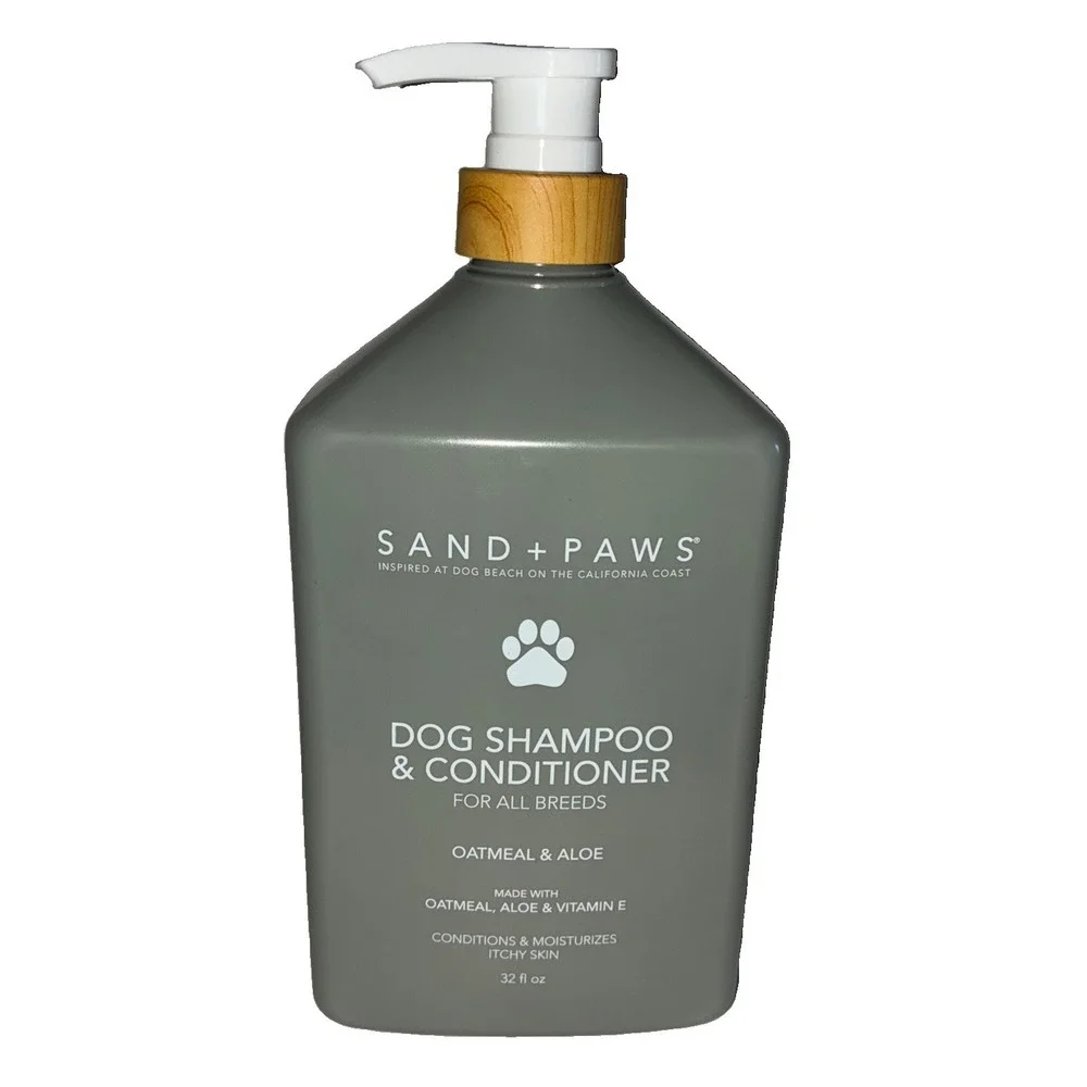 Sand + Paws Dog Shampoo And Conditioner Oatmeal & Aloe Itchy Skin 32 Oz